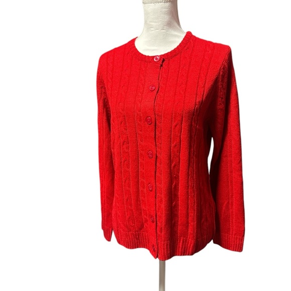 Turtle Bay New York Red Cable Knit Women's Sweater - Picture 1 of 6